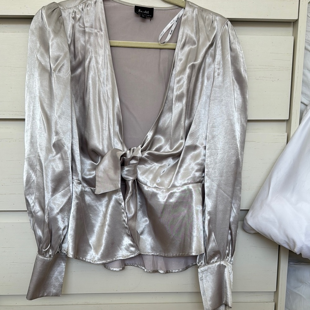 Bardot Silver Satin Women's Top